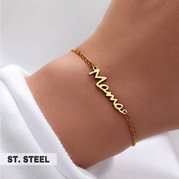 🔵𝟲𝟱%𝗢𝗙𝗙 𝗯𝘂𝗻𝗱𝗹𝗲𝘀 𝟯+🔵 NEW Mama Charm Stainless Steel Bracelet - Picture 1 of 11